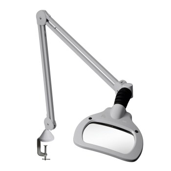 WAVE LED Magnifier- 45in Arm- 3.5D 1.88x- Clamp- Grey