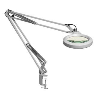 LFM LED Magnifier- 45in Arm- 5.0D 2.25x- Clamp- Grey