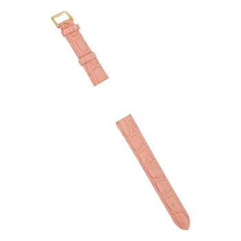 Pink Leather Band for Ladies Talking Watch- Gold-Tone Buckle