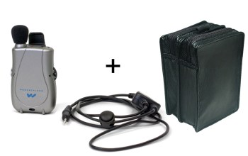 Pocketalker Ultra with Neckloop + Leather Case- MaxiAids Bundle