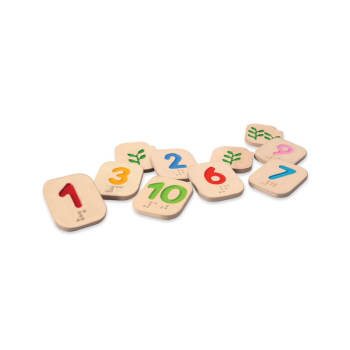 Braille Wooden Numbers 1 - 10