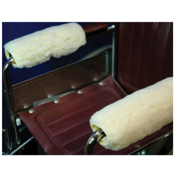Synthetic Shearling Wheelchair Armrest Covers - 10 Inch