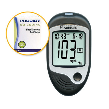 Prodigy AutoCode Talking Glucometer with Test Strips