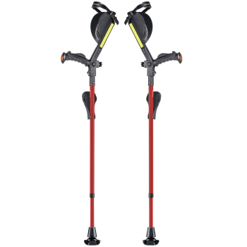 Ergobaum Ergonomic Forearm Crutches- Adult- Red