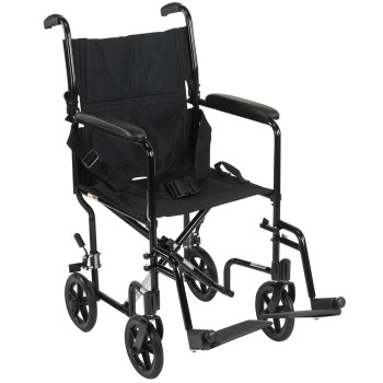 Drive Deluxe Lightweight Transport Chair- Black