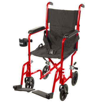 Drive Deluxe Lightweight Transport Chair- Red