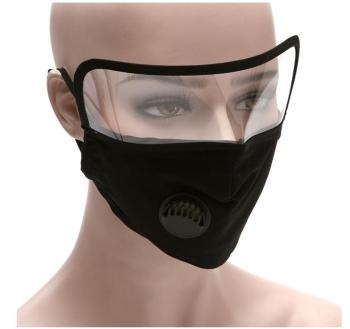 2 IN 1 Reusable Face Mask with Protective Face Shield Black