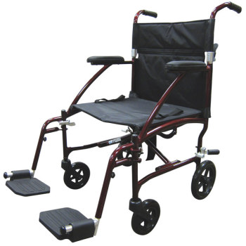 Drive Fly Lite Lightweight Transport Chair- Red