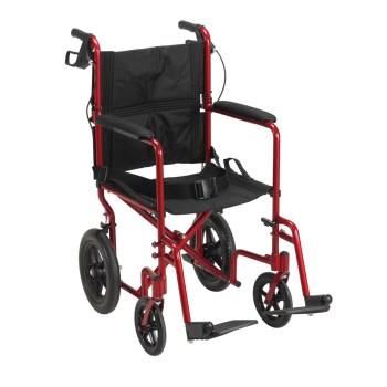 Drive Expedition Aluminum Transport Chair- Red