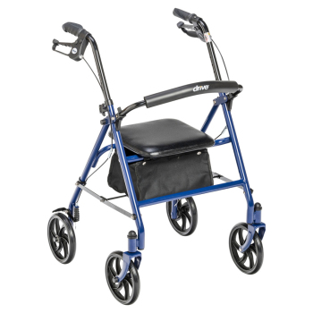 Durable 4-Wheel Rollator with 7.5-in Casters- Blue