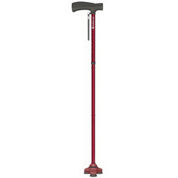 HurryCane Freedom Edition Folding Standing All Terrain Cane- Red