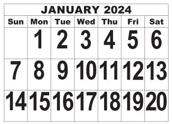 2024 Giant Print Calendar