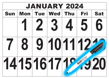 2024 Giant Print Calendar with Pen