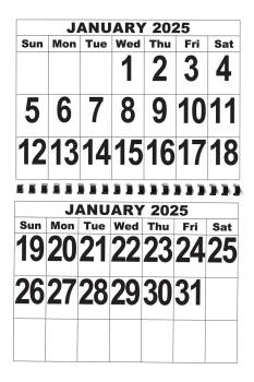 2025 Giant Print Calendar