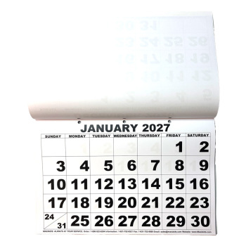 Low Vision Print Calendar - 2027