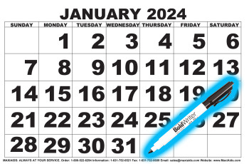 2024 Low Vision Print Calendar with BoldWriter Pen