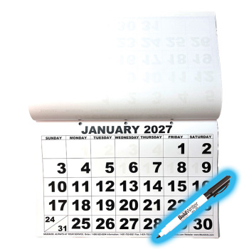 Low Vision Print Calendar with Pen