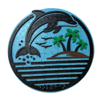 Dolphin Tactile Jigsaw Puzzle (4 color)