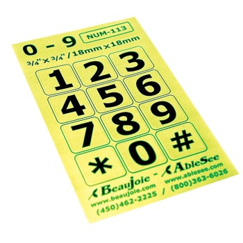 Telephone Stickers - Black on Green - Numbers Only