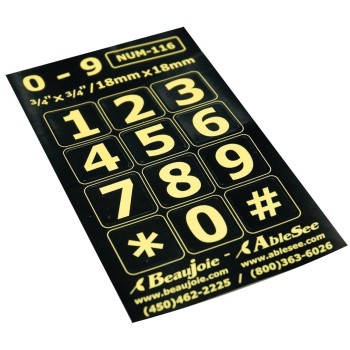 Telephone Stickers - Yellow on Black - Numbers Only