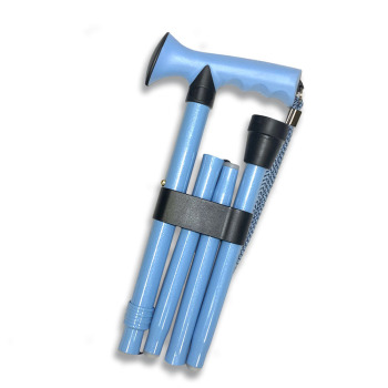 Folding Cane with TPR Handle, Aqua Blue