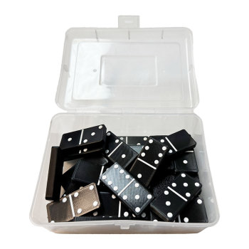 3D Dominoes Braille Games Black W/white Dot