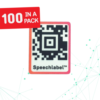 SpeechLabel Thin QR Code Stickers - 100 Audio Labels