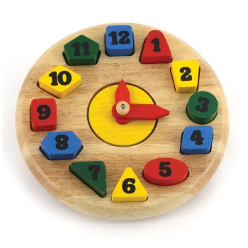 Round Tactile Wooden Clock