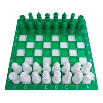Chess Set with 9" x 9" Board - Green & White