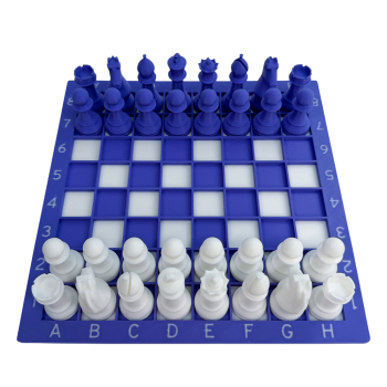 Chess Set with 9" x 9" Board - Purple & White