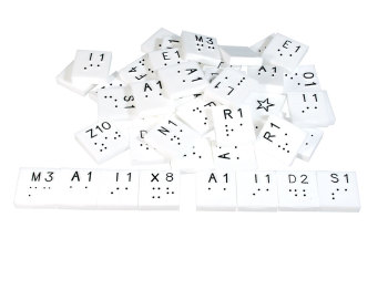 Scrabble Tiles with Braille Markings