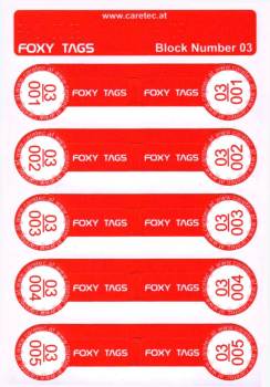 Clothing Tags for Foxy Reader Talking Label Reader- Set 3- 5 Tags