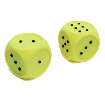 Giant Tactile Dice- Yellow with raised Black Dots - Set-2