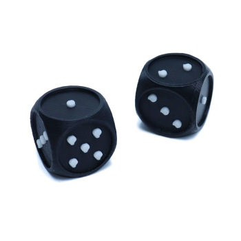 Tactile Dice Black with Raised white Dots - Set-2 (20mm)