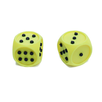 Tactile Dice Yellow with Raised Black Dots - Set-2 (20mm)