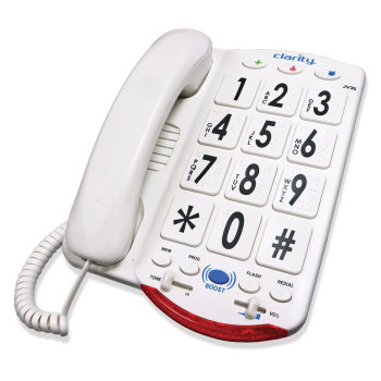 Clarity JV35W 50dB Amplified Telephone with Talk Back- White Buttons