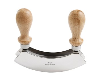 Two-Handled Mincing Rocker Knife - stainless steel Two-Handled Mincing Rocker Knife - stainless steel