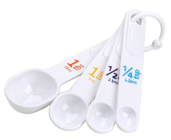 Braille Measuring Spoons Red