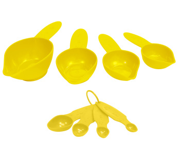 Braille Measuring Cups and Spoons Yellow
