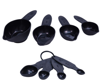 Braille Measuring Cups and Spoons Black