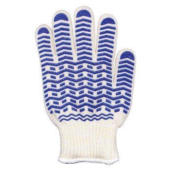 Oven Glove with Blue Non-Slip Silicone Grip - Large