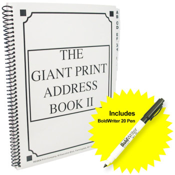 The Giant Print Address Book II with BoldWriter 20 Pen