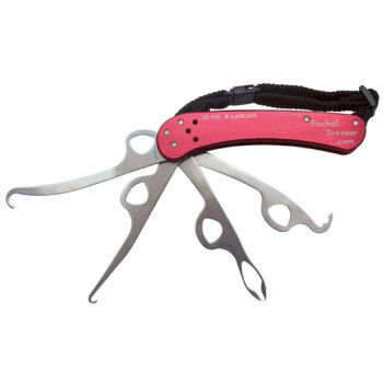 Pocketdresser - four tools in one pocketknife style dressing aid -Red