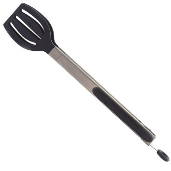 GripEz Locking Spatula Tongs 12in Stainless Steel with Silicone head