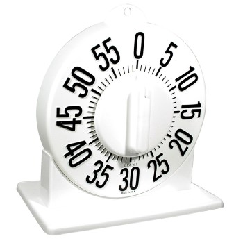 Tactile Long Ring Low Vision Timer With Stand - White Dial
