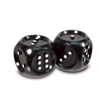 Giant Tactile Dice- Black with White Dots- Set of 2