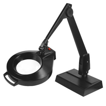 Dazor Circline Desk Base 28-Inch LED Magnifier- 3D 1.75x- Black