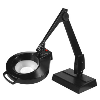 Dazor Circline Desk Base 28-Inch LED Magnifier- 5D 2.25x- Black