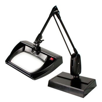 Dazor Stretchview 33-Inch Desk Base LED Magnifier 3D 1.75x- Black