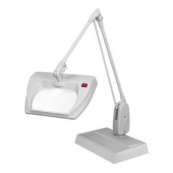 Dazor Stretchview 33-Inch Desk Base LED Magnifier 3D 1.75X - White